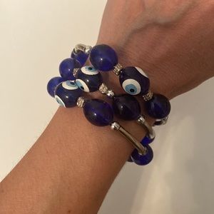 Evil Eye Beaded wrap bracelet